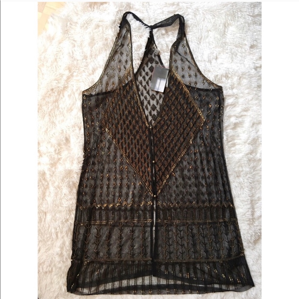 Black & Gold Sheer Sheath - Urban Outfitters